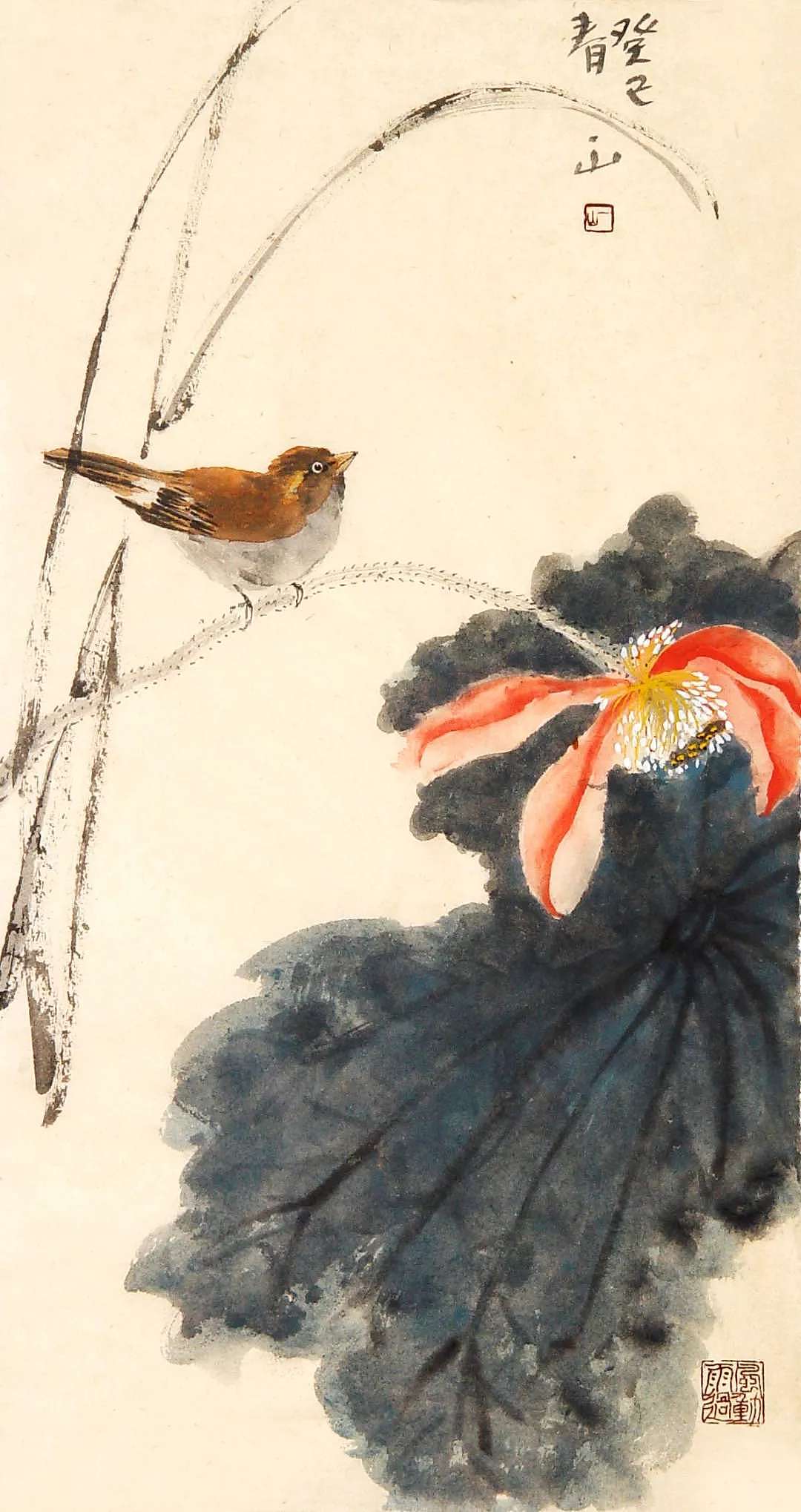 水墨画写意花鸟鱼虫